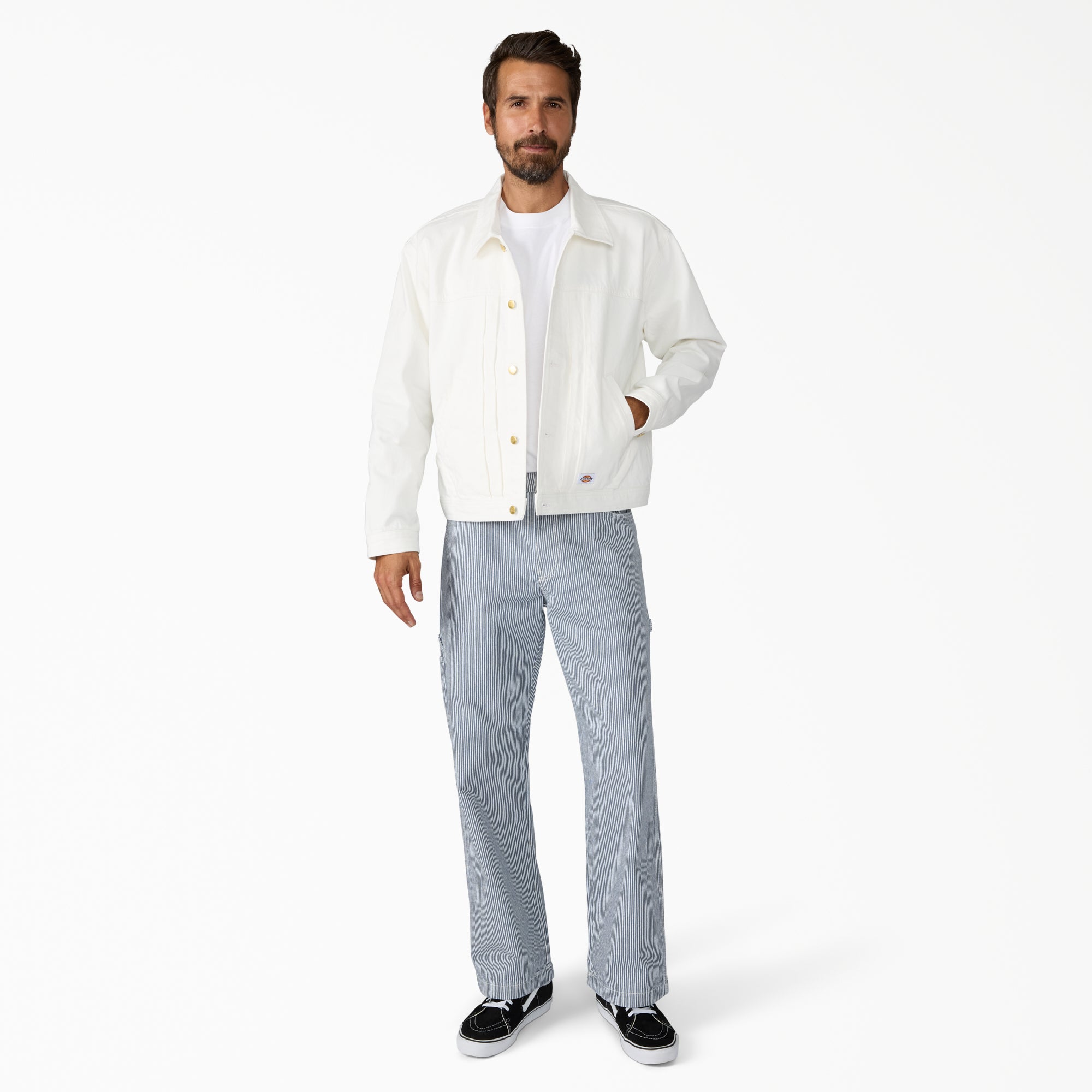 "Selvedge Pleated Denim Jacket"
