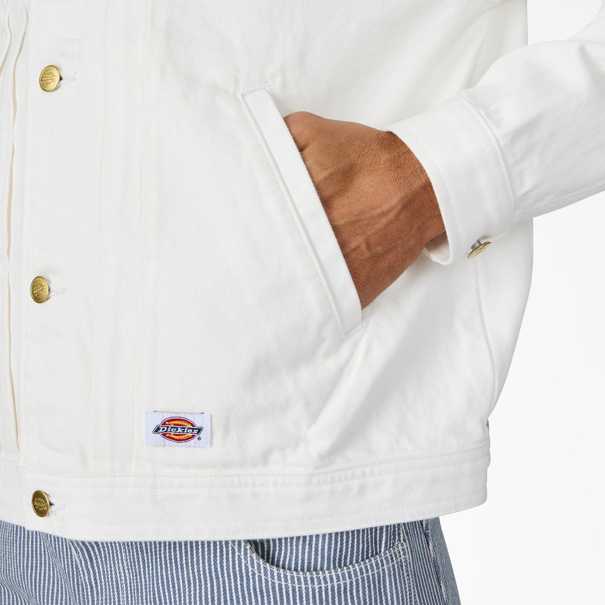 "Selvedge Pleated Denim Jacket"