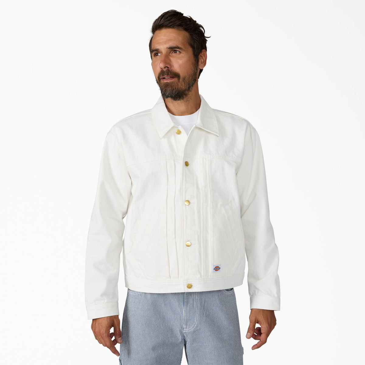 "Selvedge Pleated Denim Jacket"