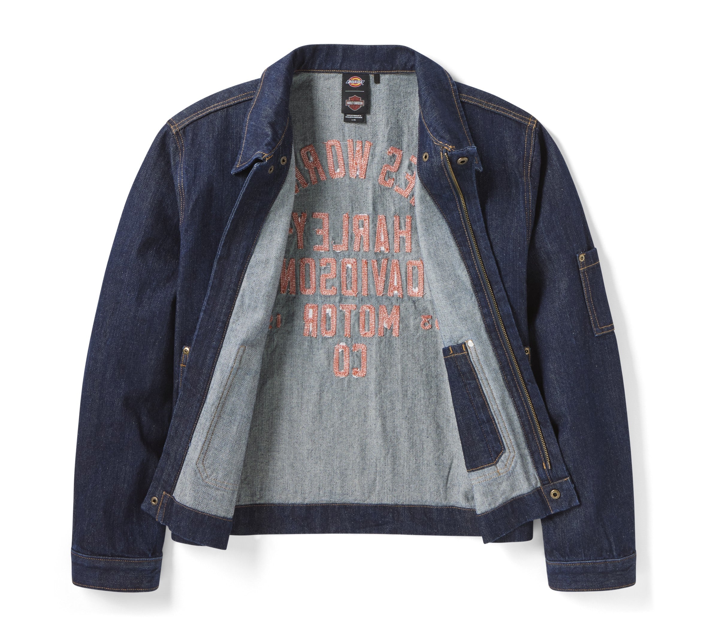 "Dickies x Harley-Davidson® Boxy Fit Embroidered Denim Jacket"