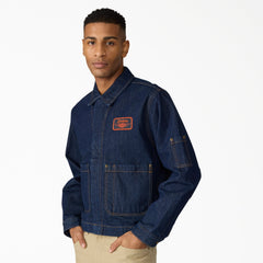 "Dickies x Harley-Davidson® Boxy Fit Embroidered Denim Jacket"