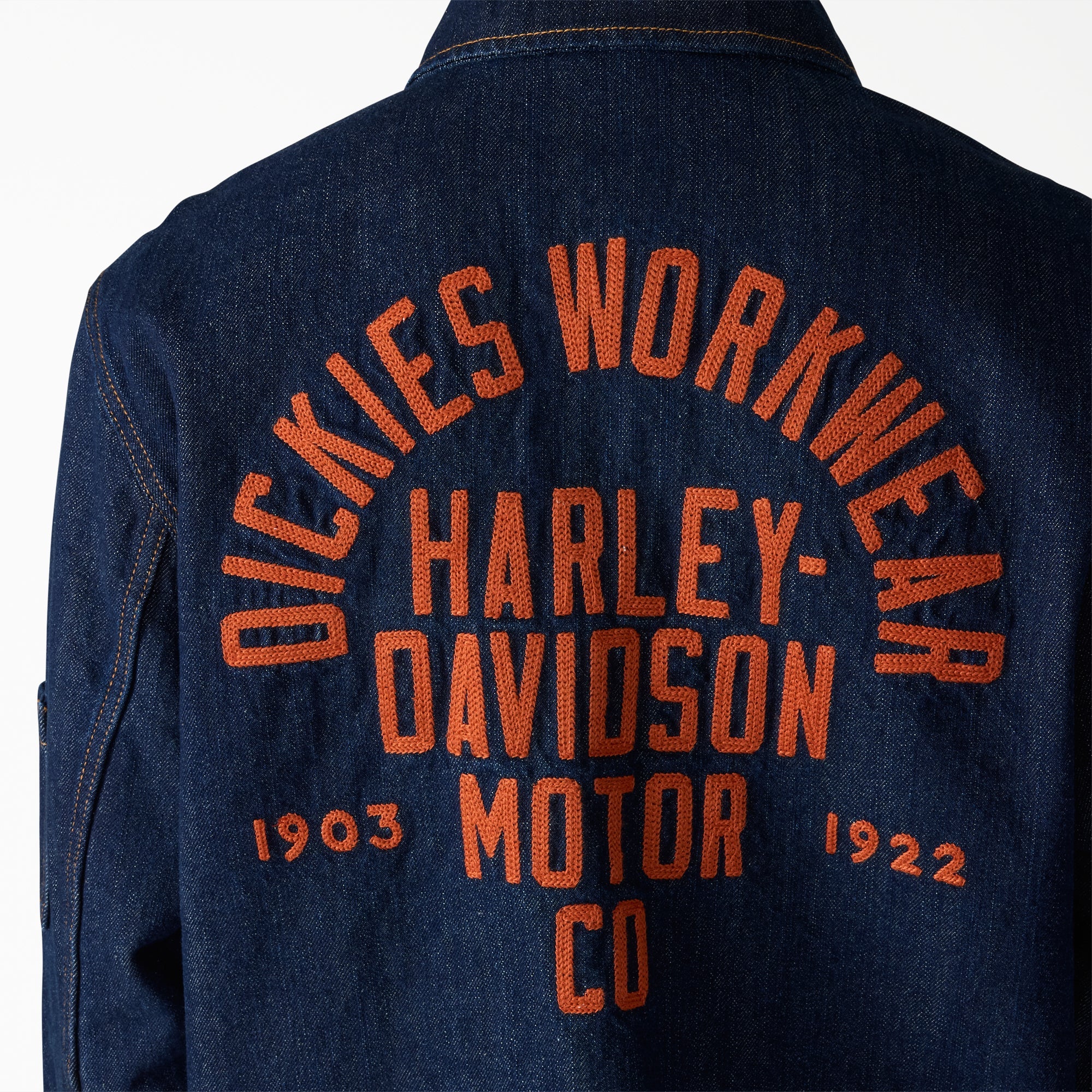 "Dickies x Harley-Davidson® Boxy Fit Embroidered Denim Jacket"
