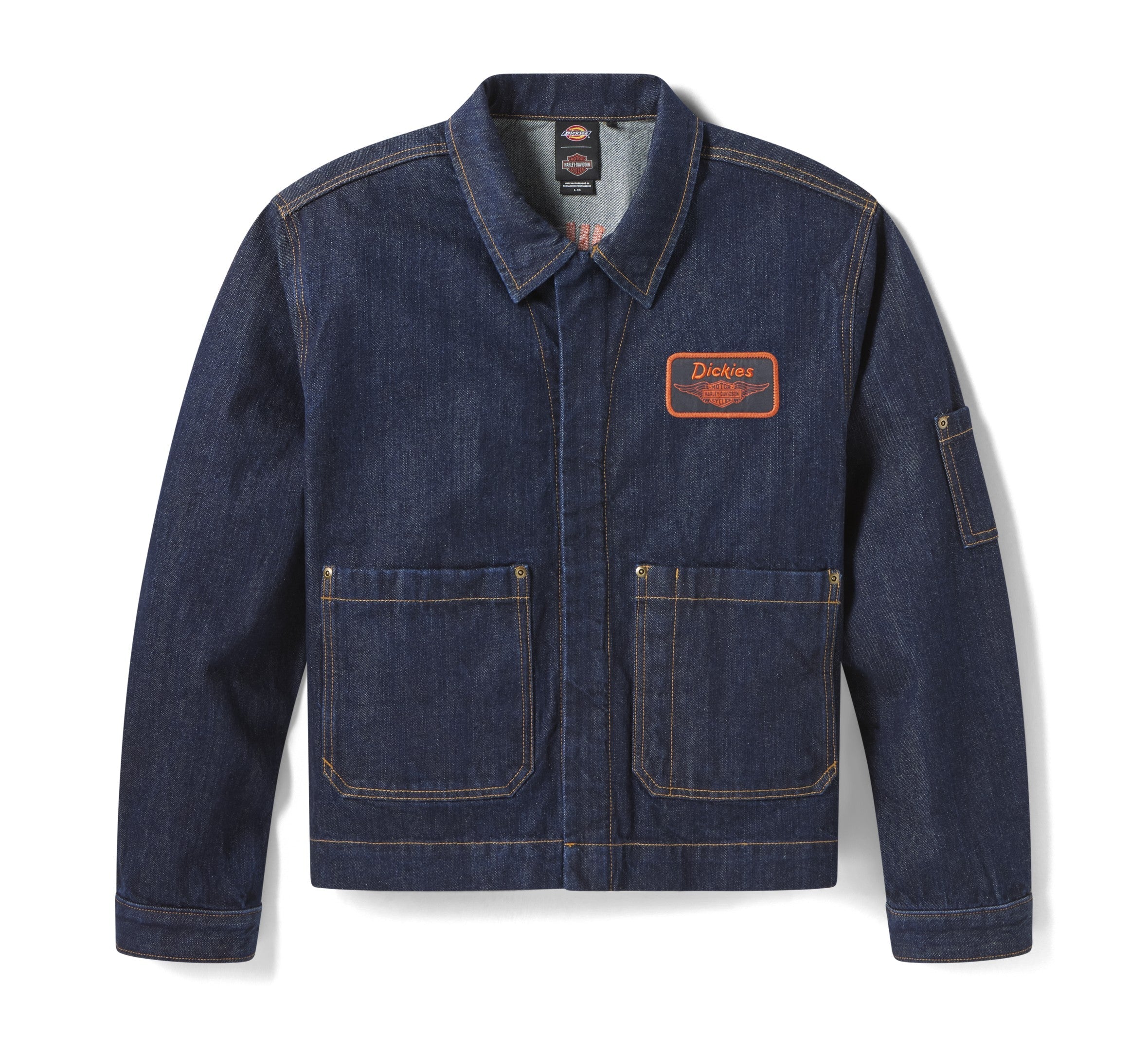 "Dickies x Harley-Davidson® Boxy Fit Embroidered Denim Jacket"