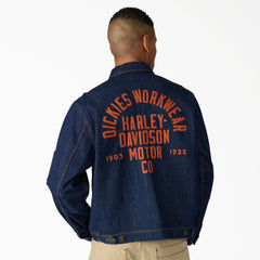 "Dickies x Harley-Davidson® Boxy Fit Embroidered Denim Jacket"