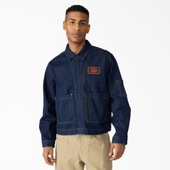 "Dickies x Harley-Davidson® Boxy Fit Embroidered Denim Jacket"