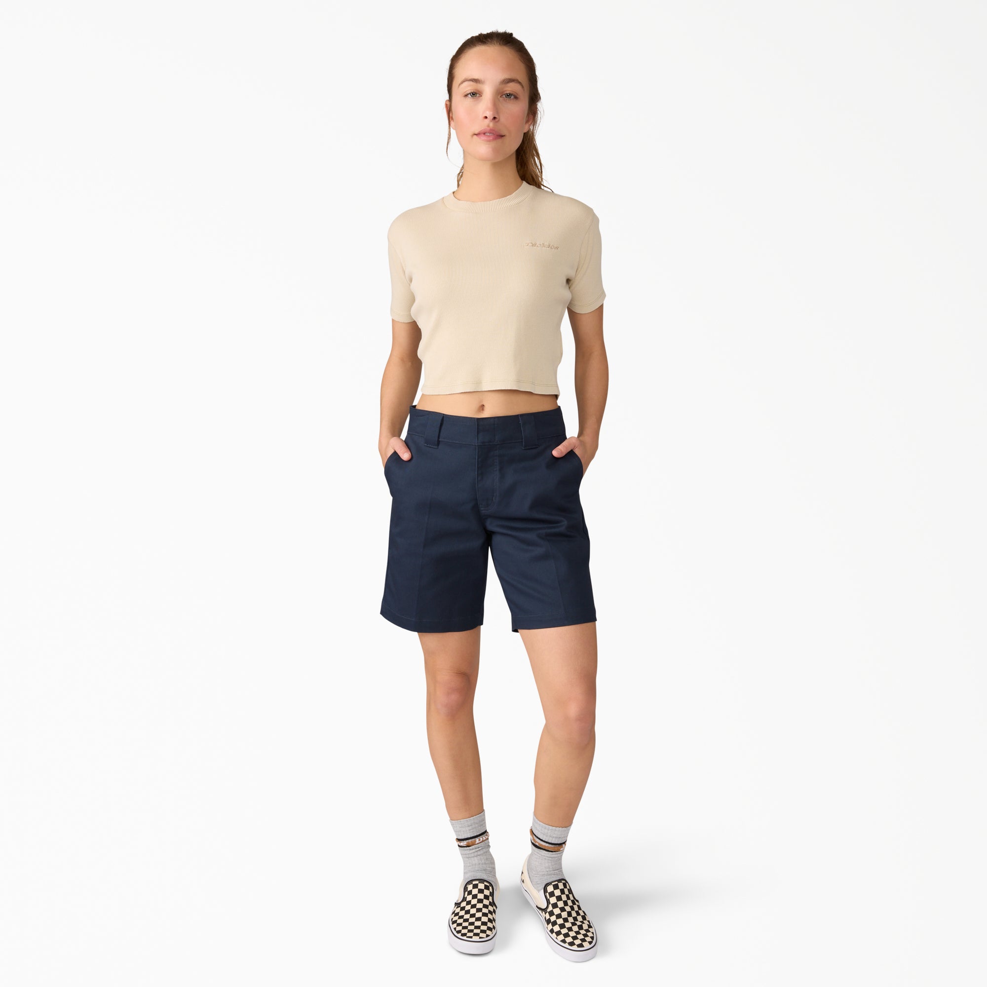 "Women's Super Flex Flat Front Shorts, 9"""