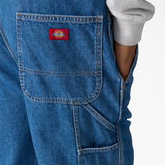 "Loose Denim Bib Overalls"