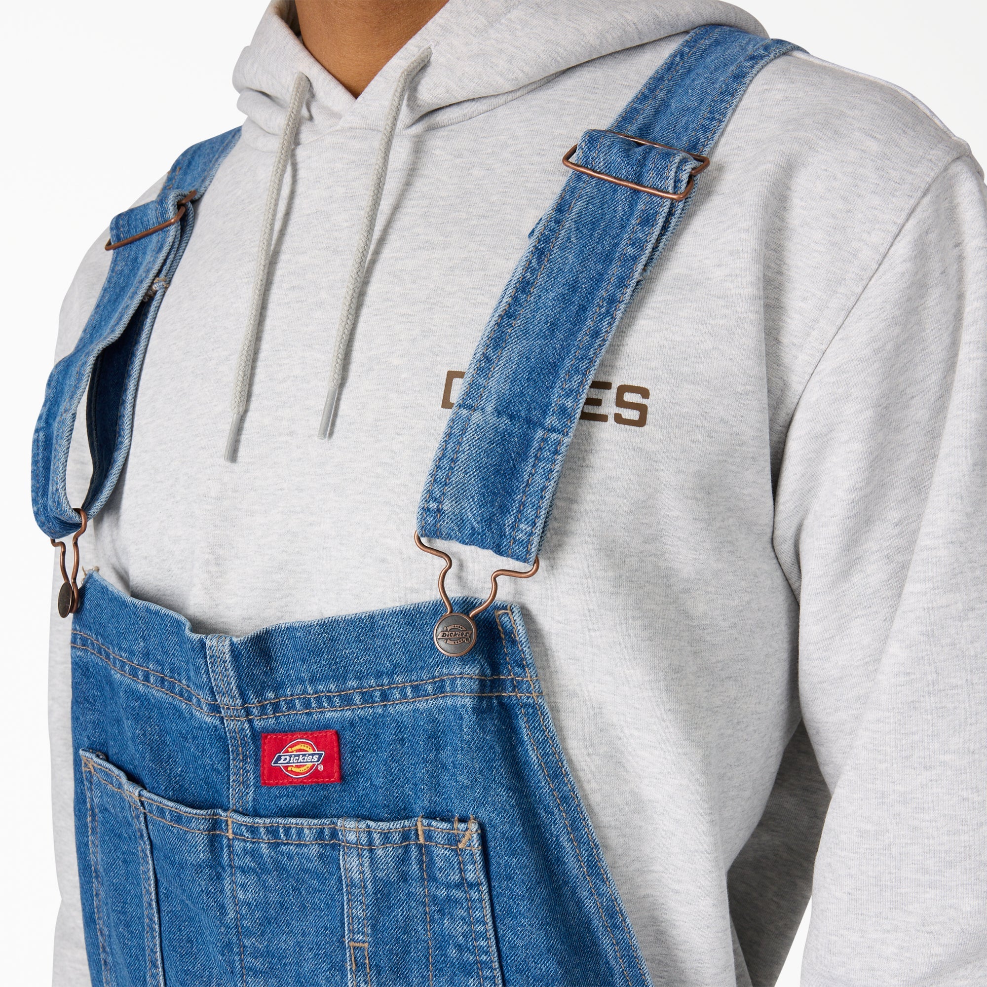 "Loose Denim Bib Overalls"
