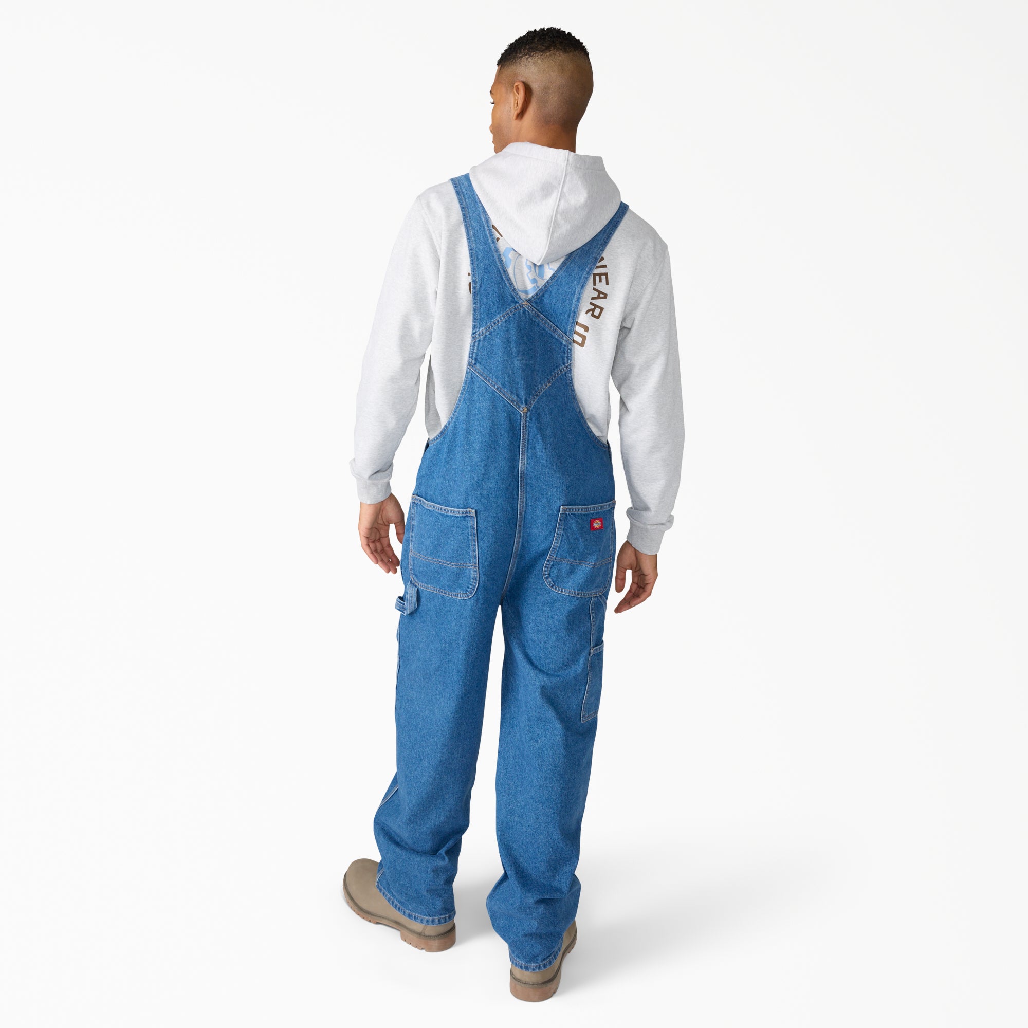 "Loose Denim Bib Overalls"