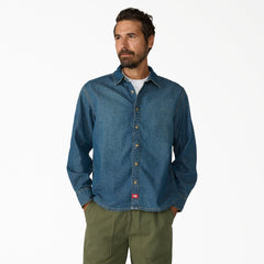 "Lightweight Long Sleeve Denim Shirt"