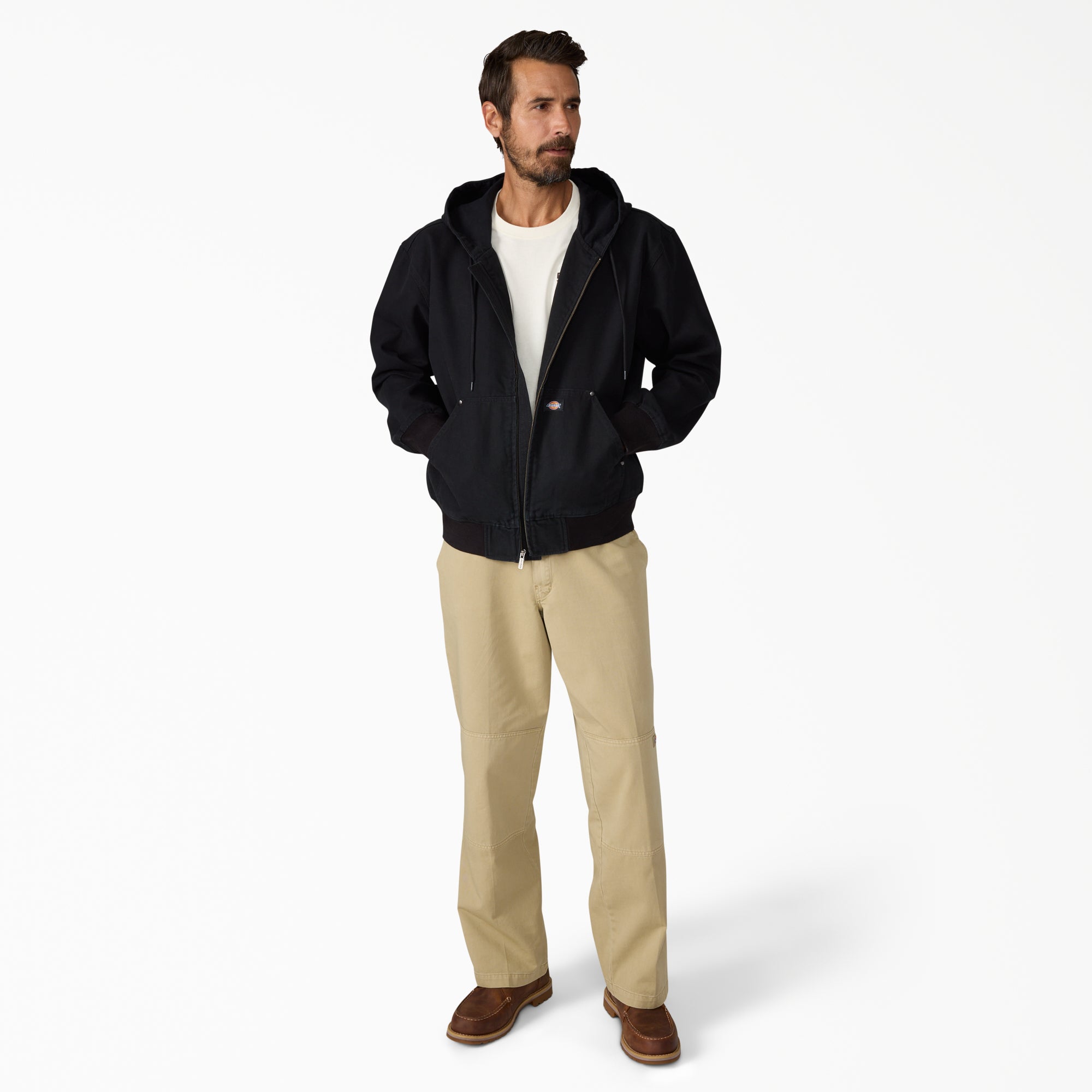 "Unlined Canvas Hooded Bomber"