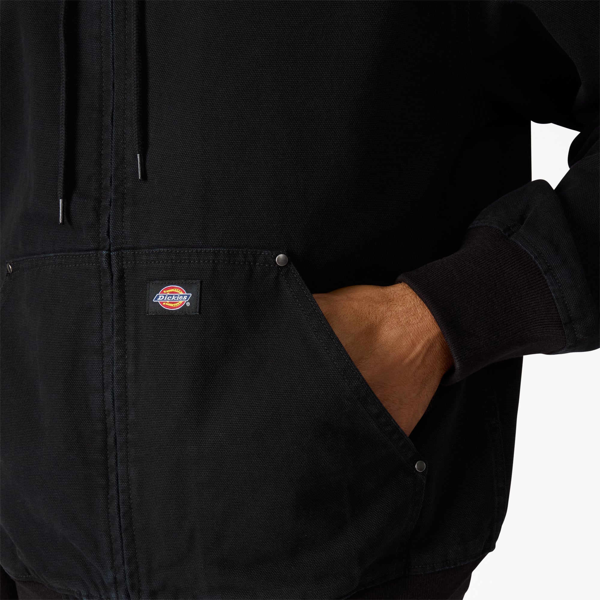 "Unlined Canvas Hooded Bomber"