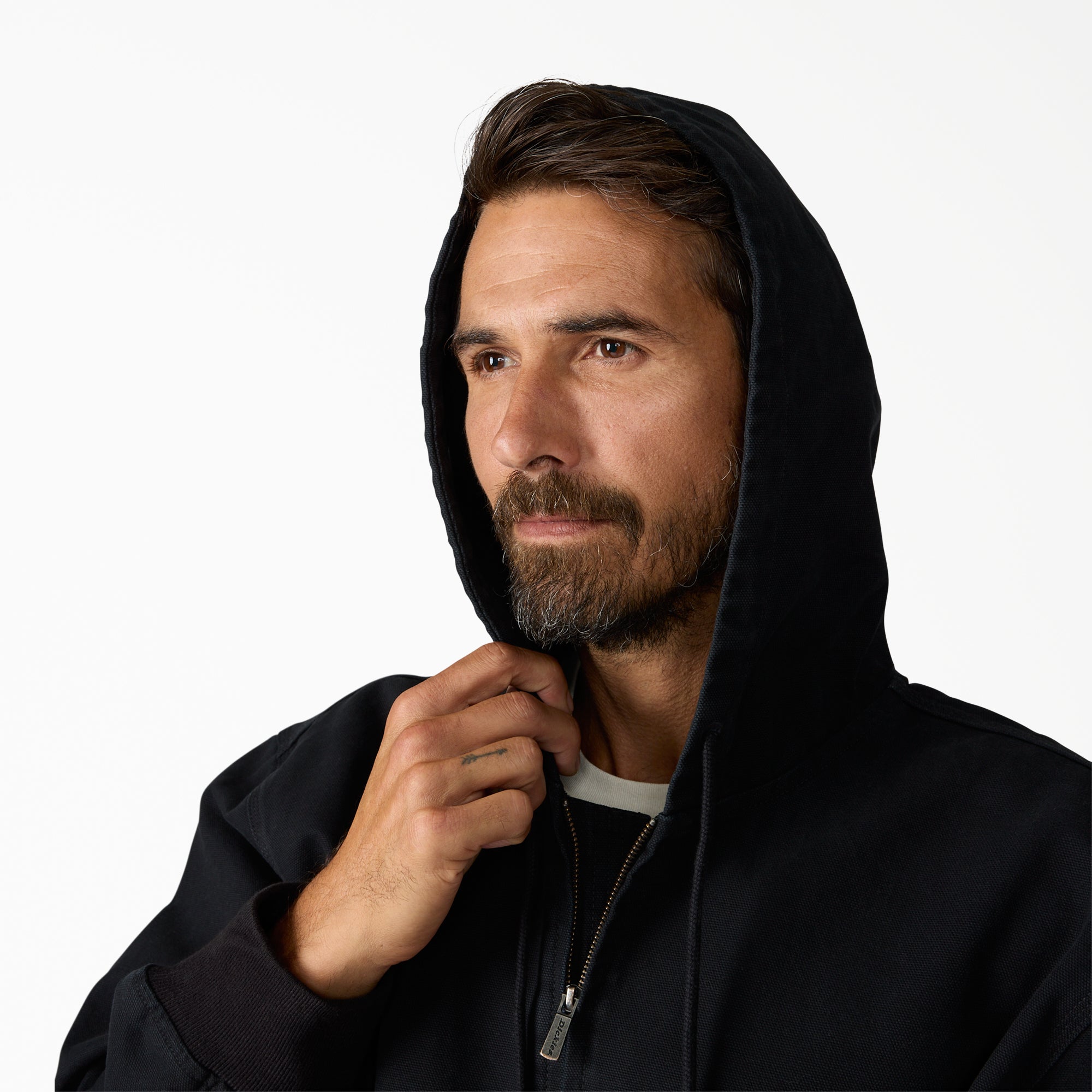 "Unlined Canvas Hooded Bomber"