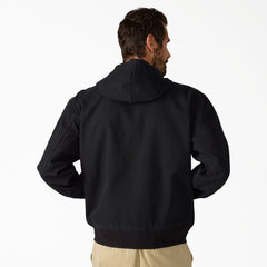 "Unlined Canvas Hooded Bomber"