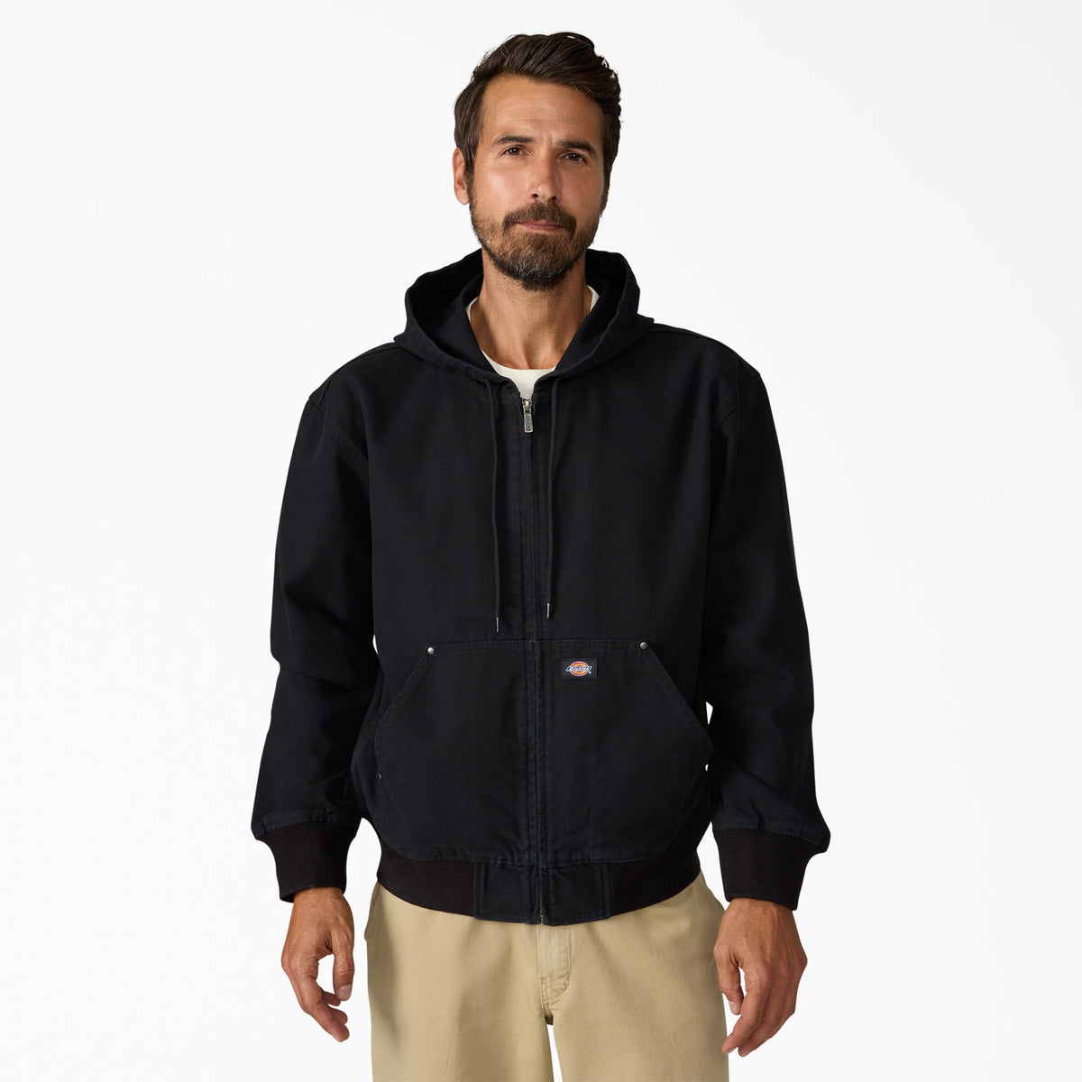 "Unlined Canvas Hooded Bomber"