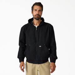 "Unlined Canvas Hooded Bomber"