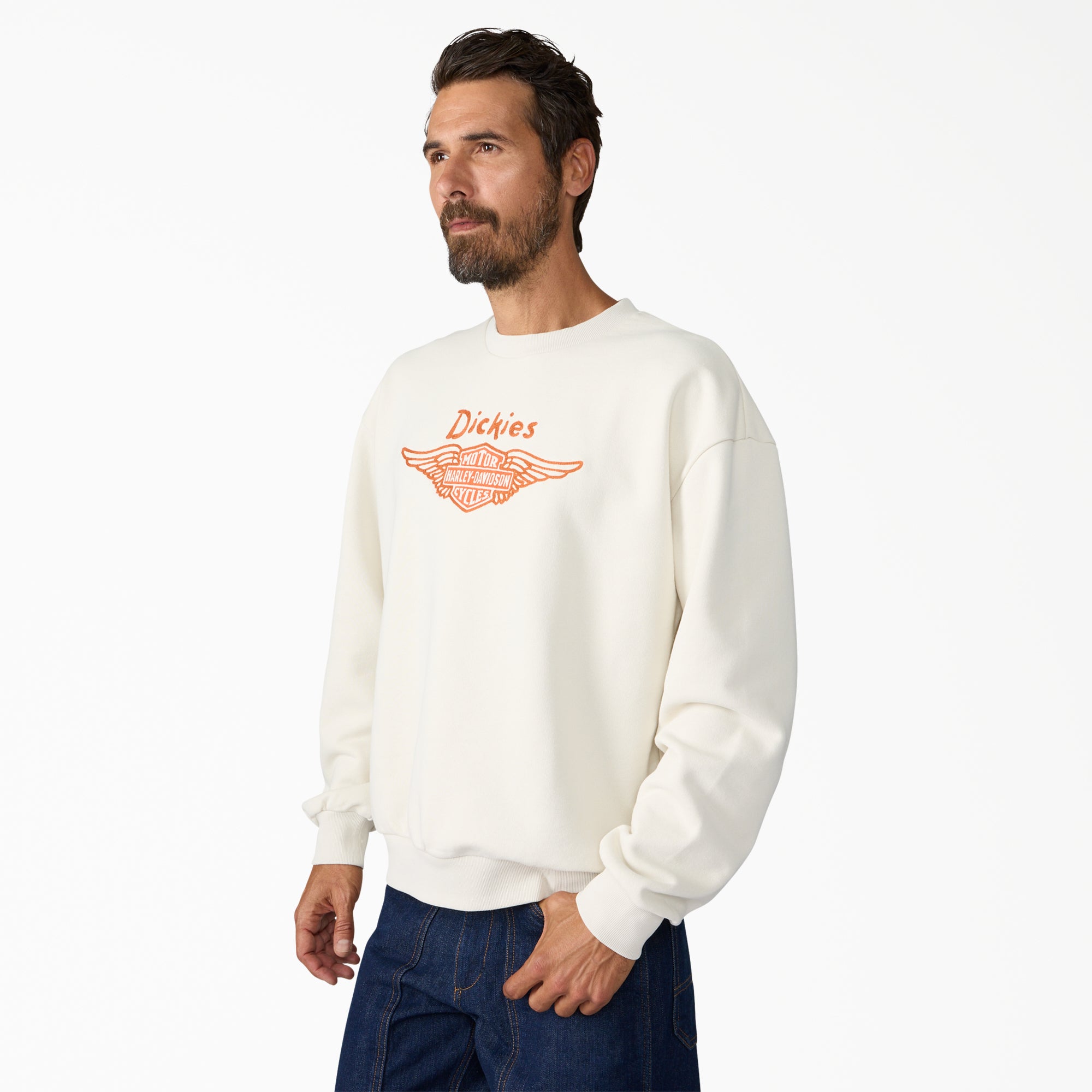 "Dickies x Harley-Davidson® Boxy Fit Embroidered Crewneck Sweatshirt"