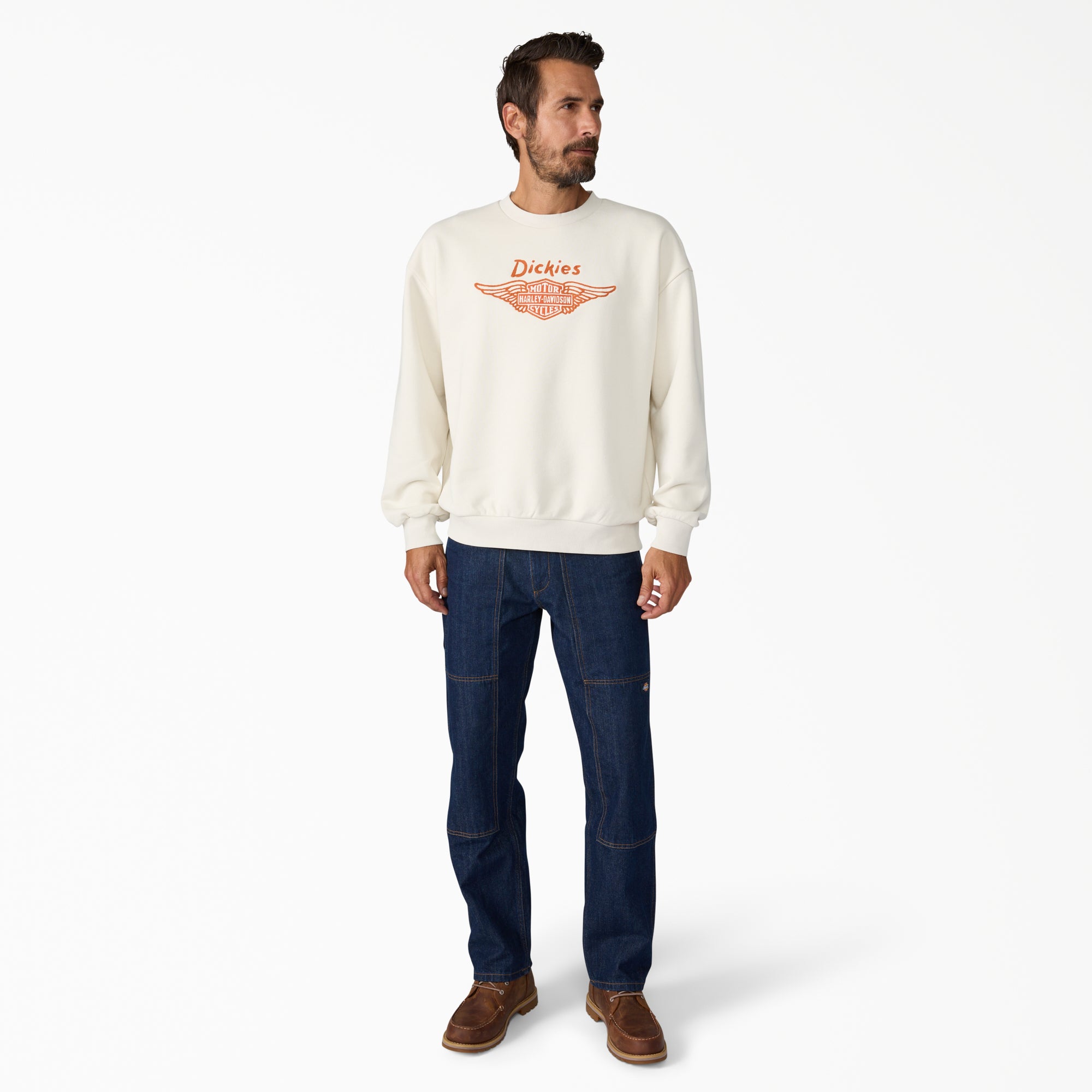 "Dickies x Harley-Davidson® Boxy Fit Embroidered Crewneck Sweatshirt"