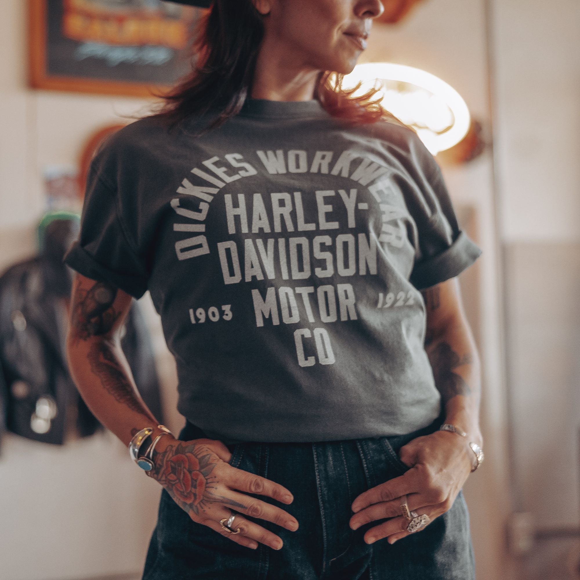 "Dickies x Harley-Davidson® Vintage Wash Logo Graphic T-Shirt"