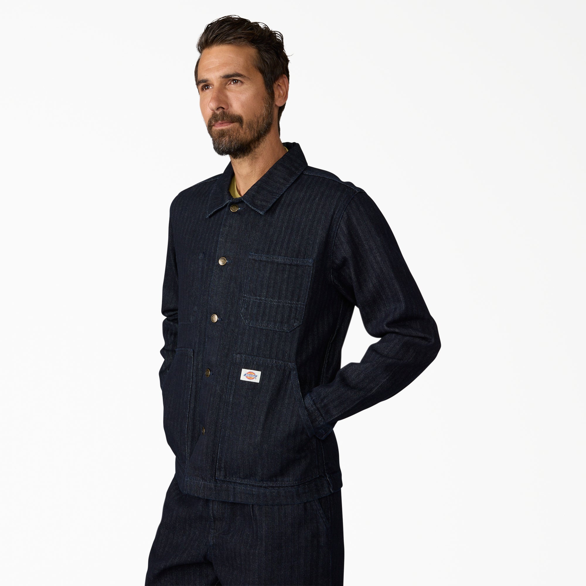 "Selvedge Herringbone Barn Denim Jacket"