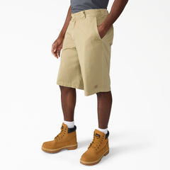 "Worn In Loose Work Shorts, 13"""