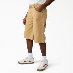 "Worn In Relaxed Carpenter Duck Shorts, 13"""