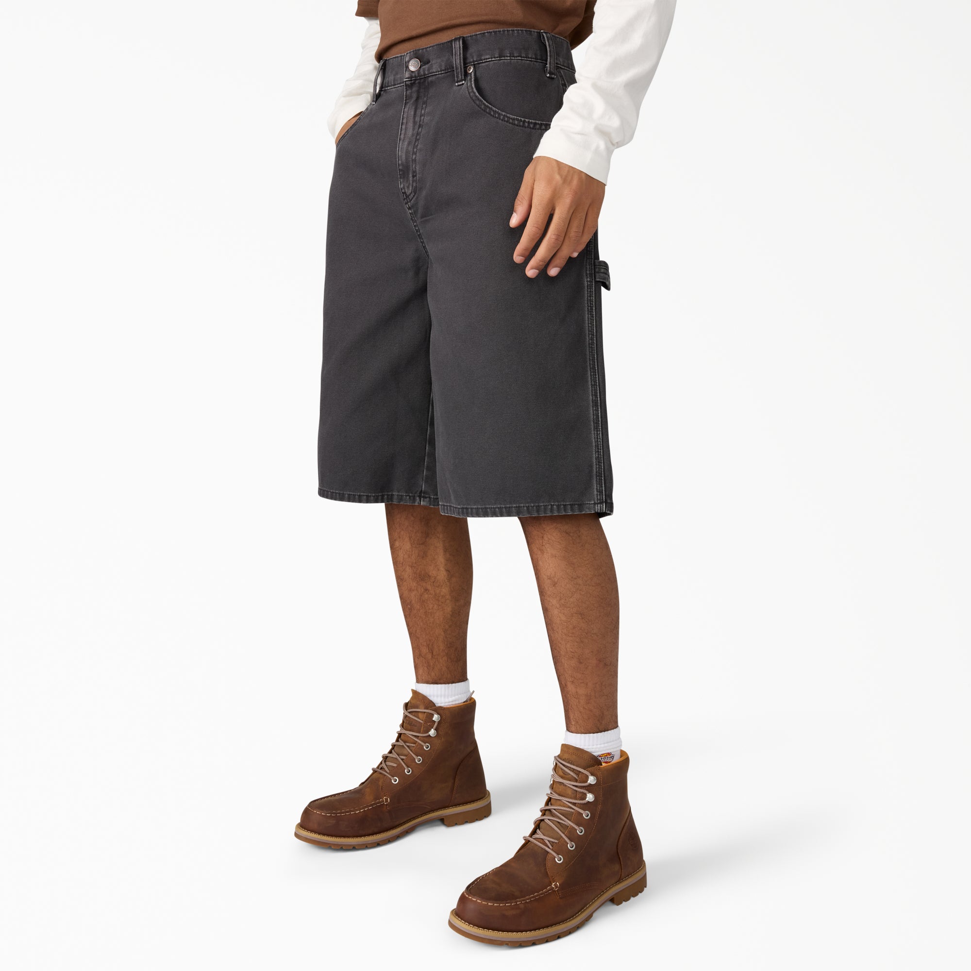 "Worn In Relaxed Carpenter Duck Shorts, 13"""