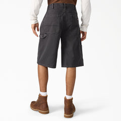 "Worn In Relaxed Carpenter Duck Shorts, 13"""