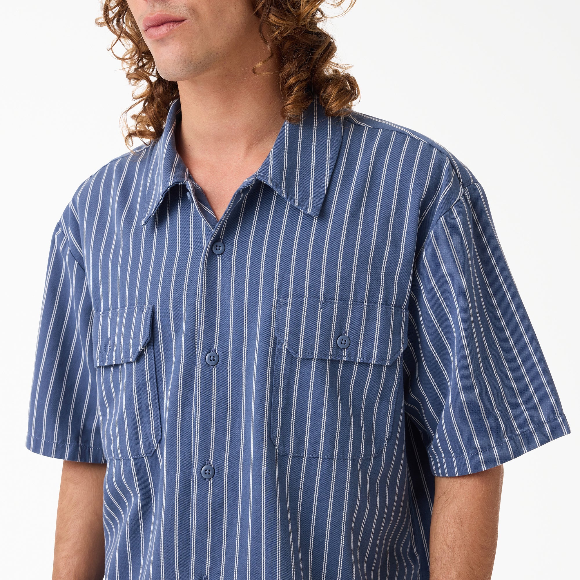"Worn In Striped Work Shirt"