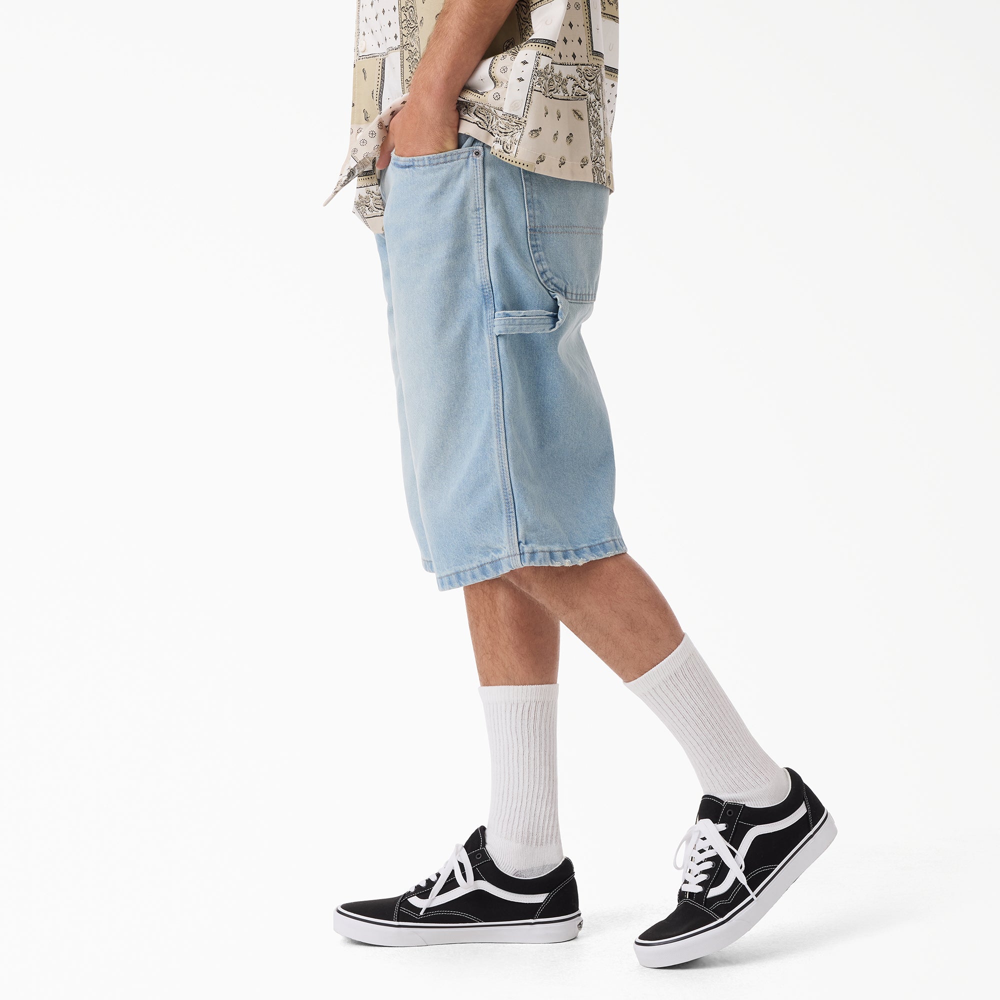 "Worn In Relaxed Carpenter Denim Shorts, 13"""
