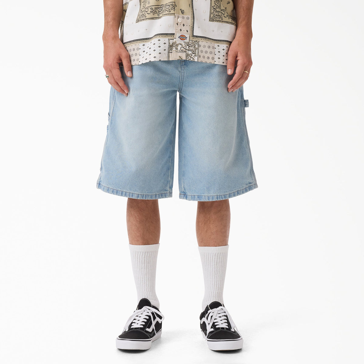 "Worn In Relaxed Carpenter Denim Shorts, 13"""