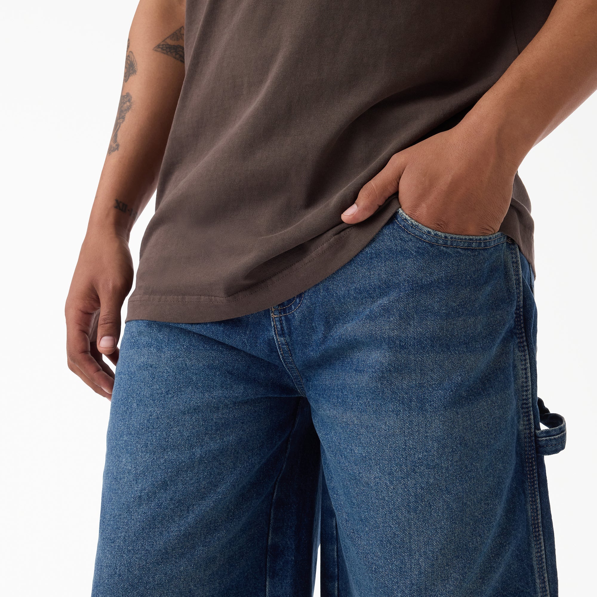 "Worn In Relaxed Carpenter Denim Shorts, 13"""