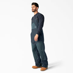 "Waxed Canvas Double Front Bib Overalls"