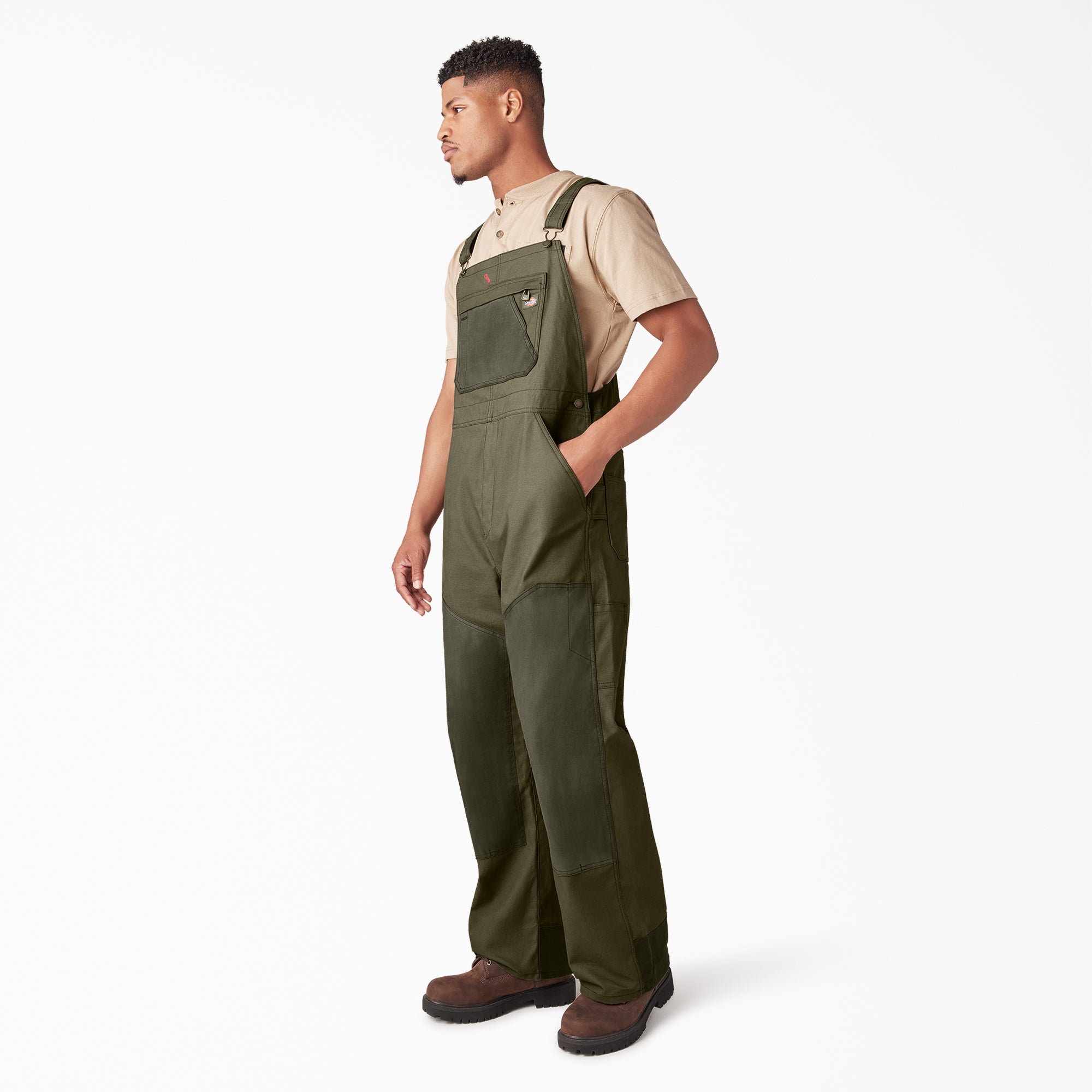 "Waxed Canvas Double Front Bib Overalls"