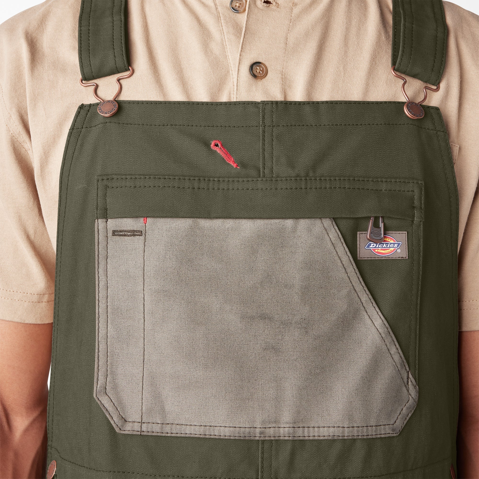 "Waxed Canvas Double Front Bib Overalls"