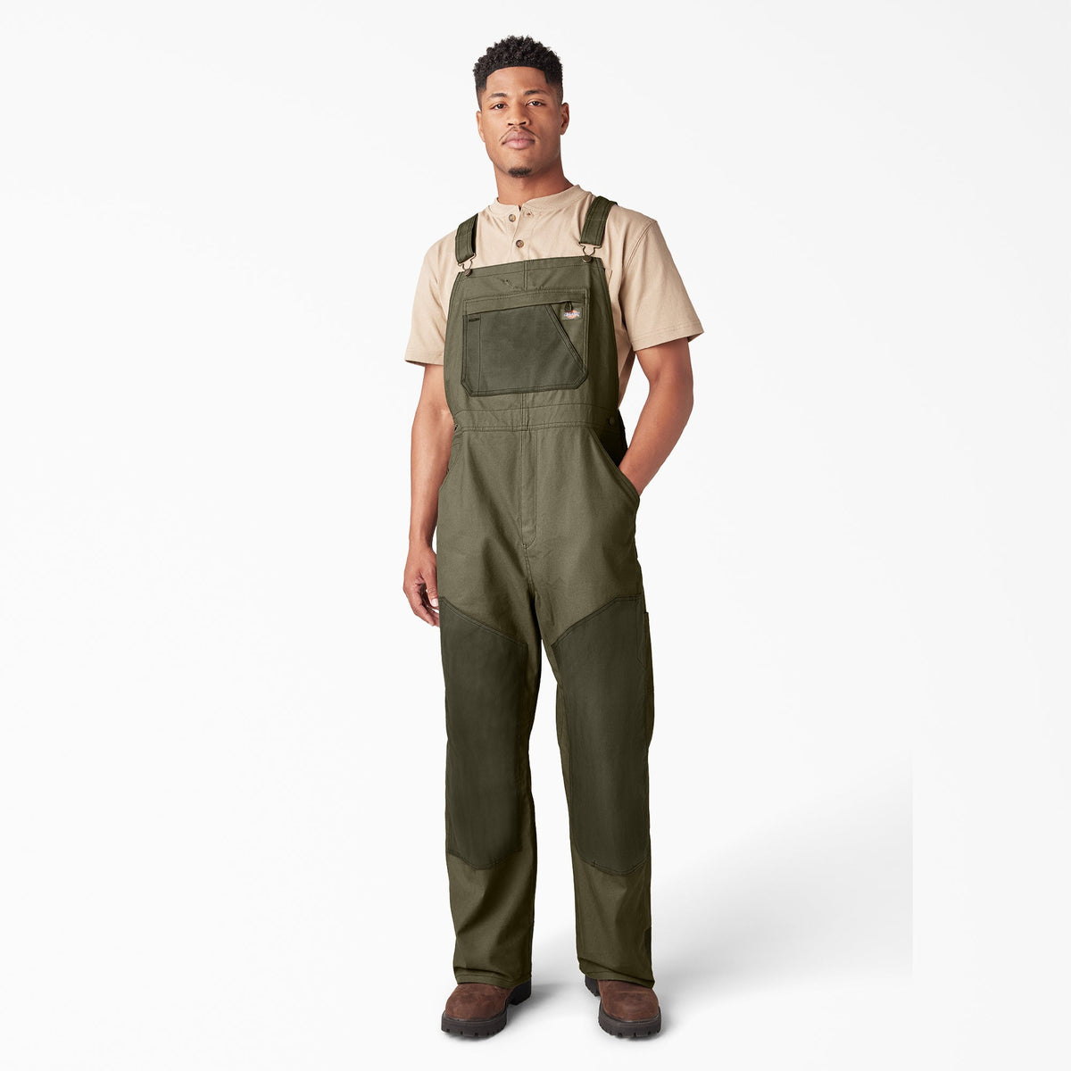 "Waxed Canvas Double Front Bib Overalls"