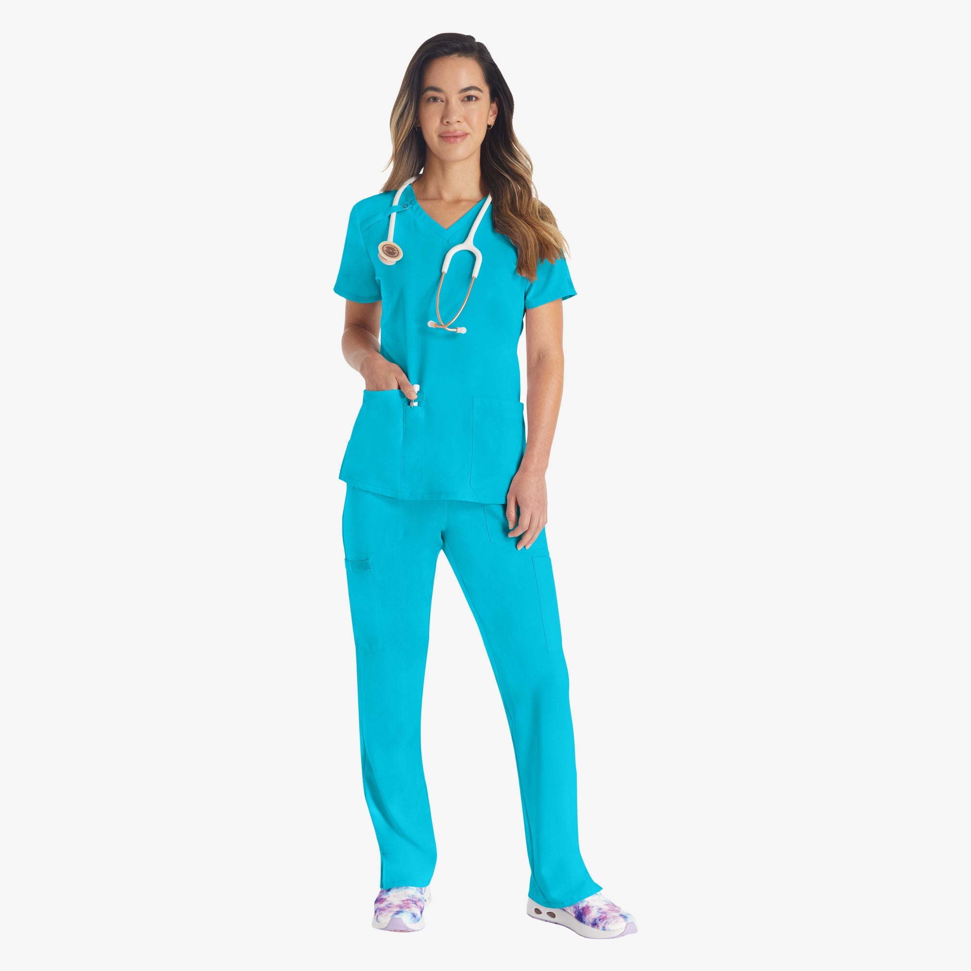 "Women's EDS Essentials V-Neck Scrub Top"