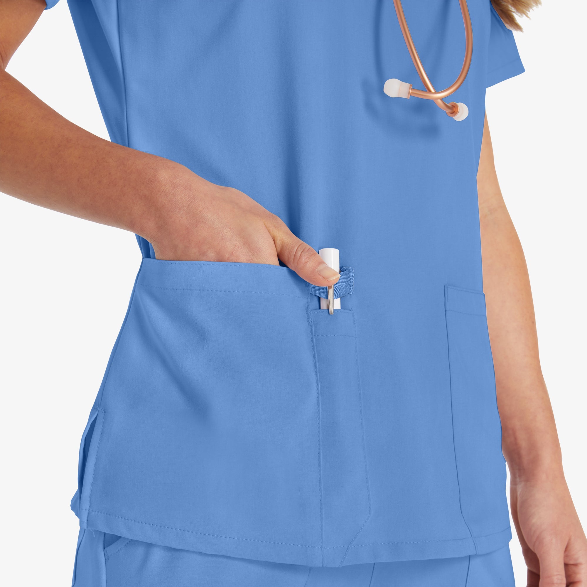 "Women's EDS Essentials V-Neck Scrub Top"