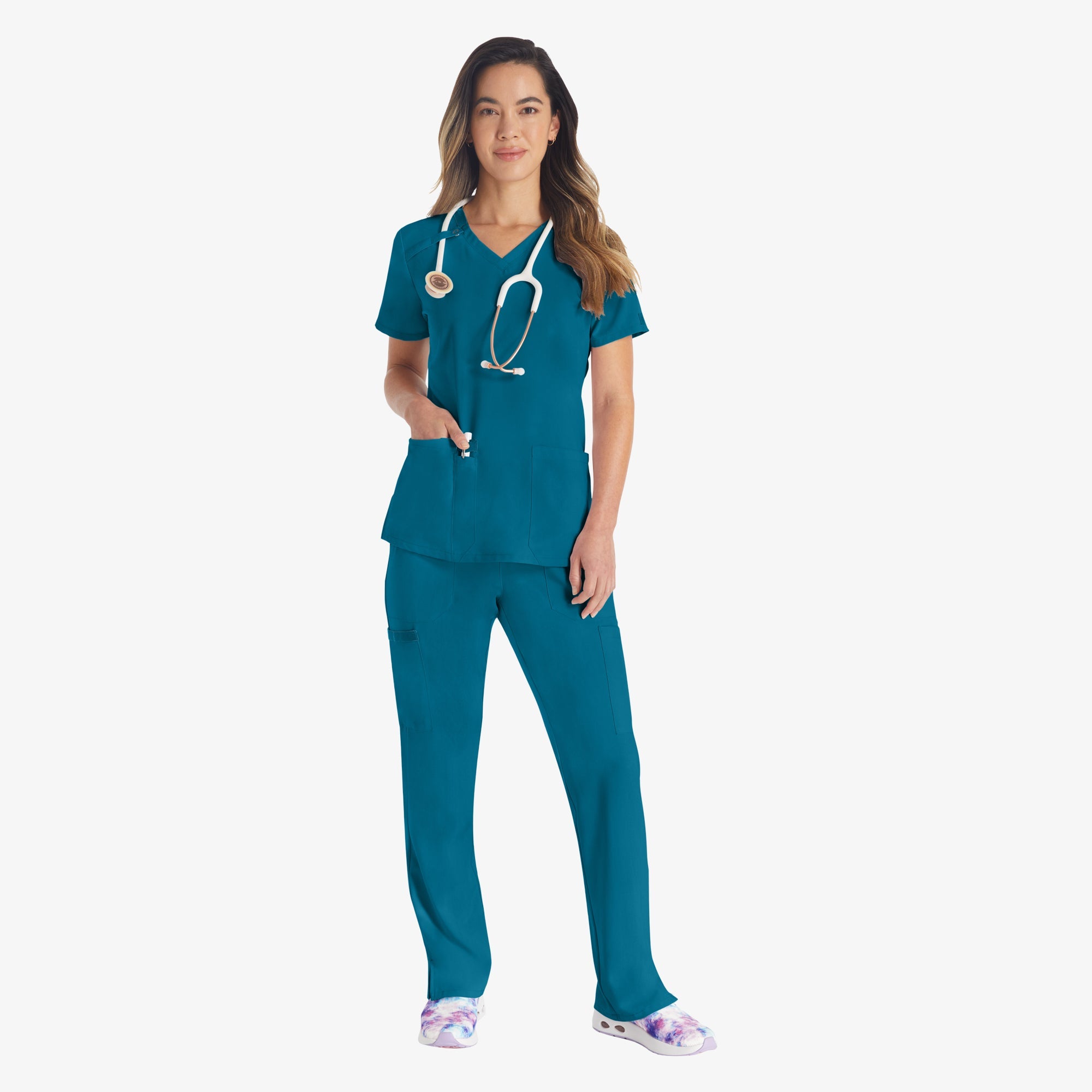"Women's EDS Essentials V-Neck Scrub Top"