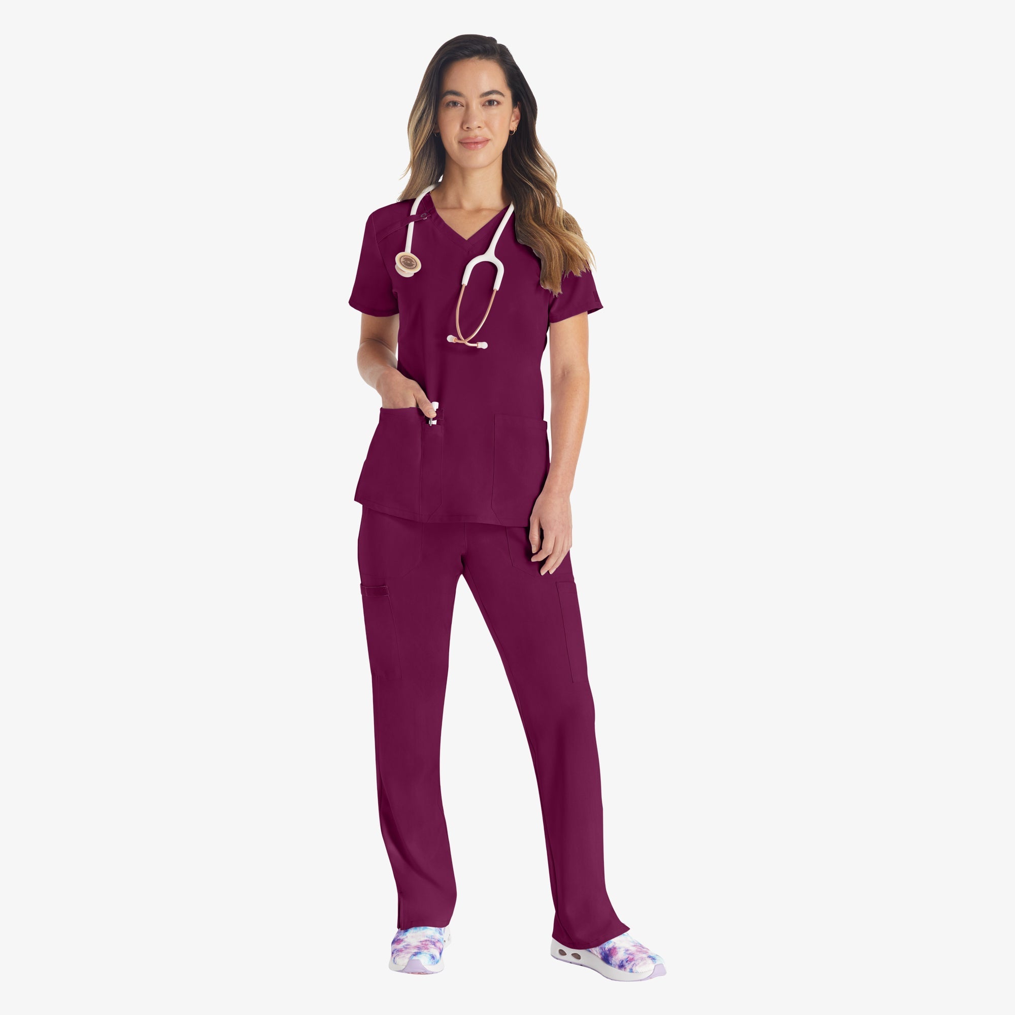 "Women's EDS Essentials V-Neck Scrub Top"
