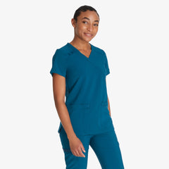"Women's EDS Essentials Mock Wrap Scrub Top"