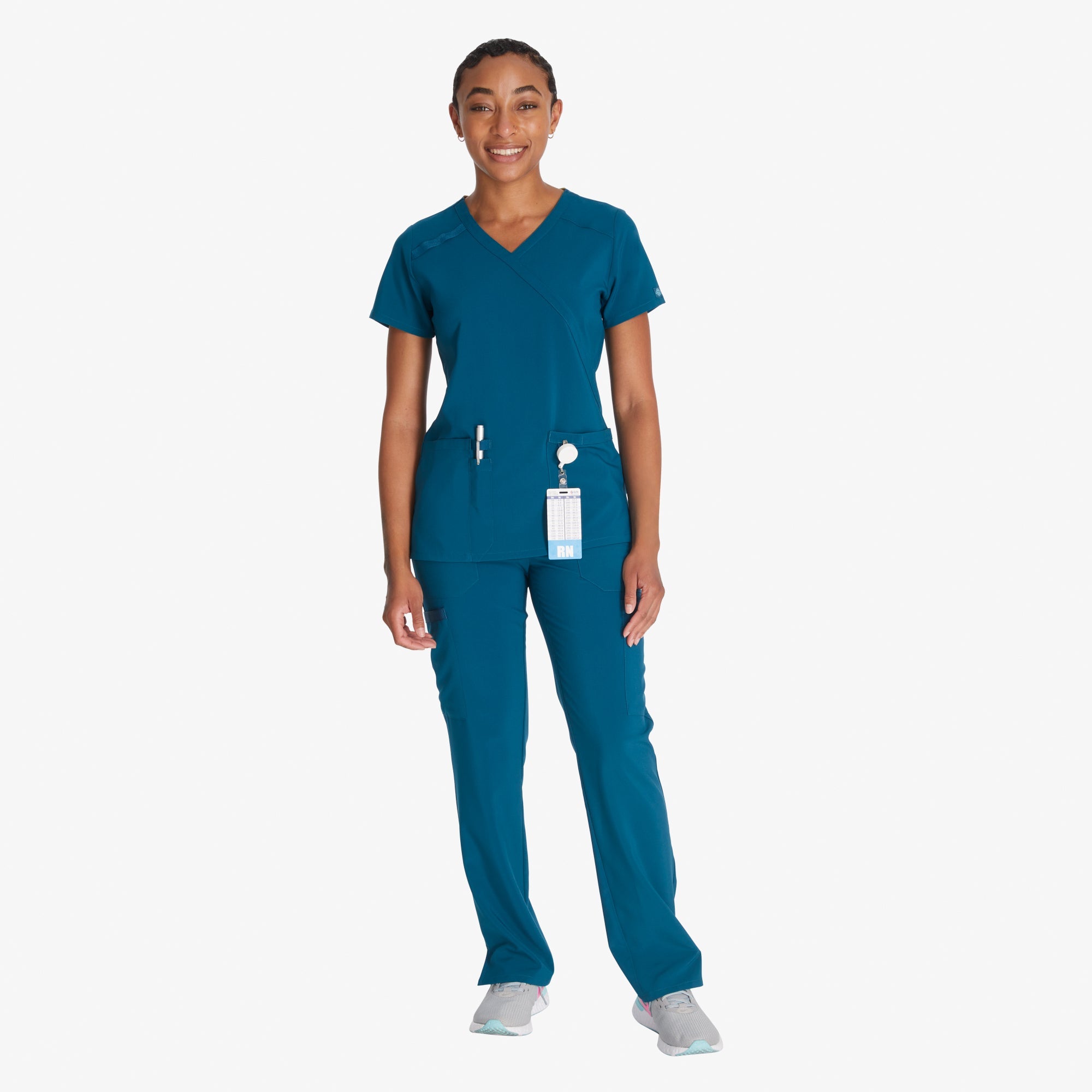 "Women's EDS Essentials Mock Wrap Scrub Top"
