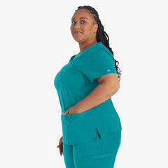 "Women's EDS Essentials Mock Wrap Scrub Top"