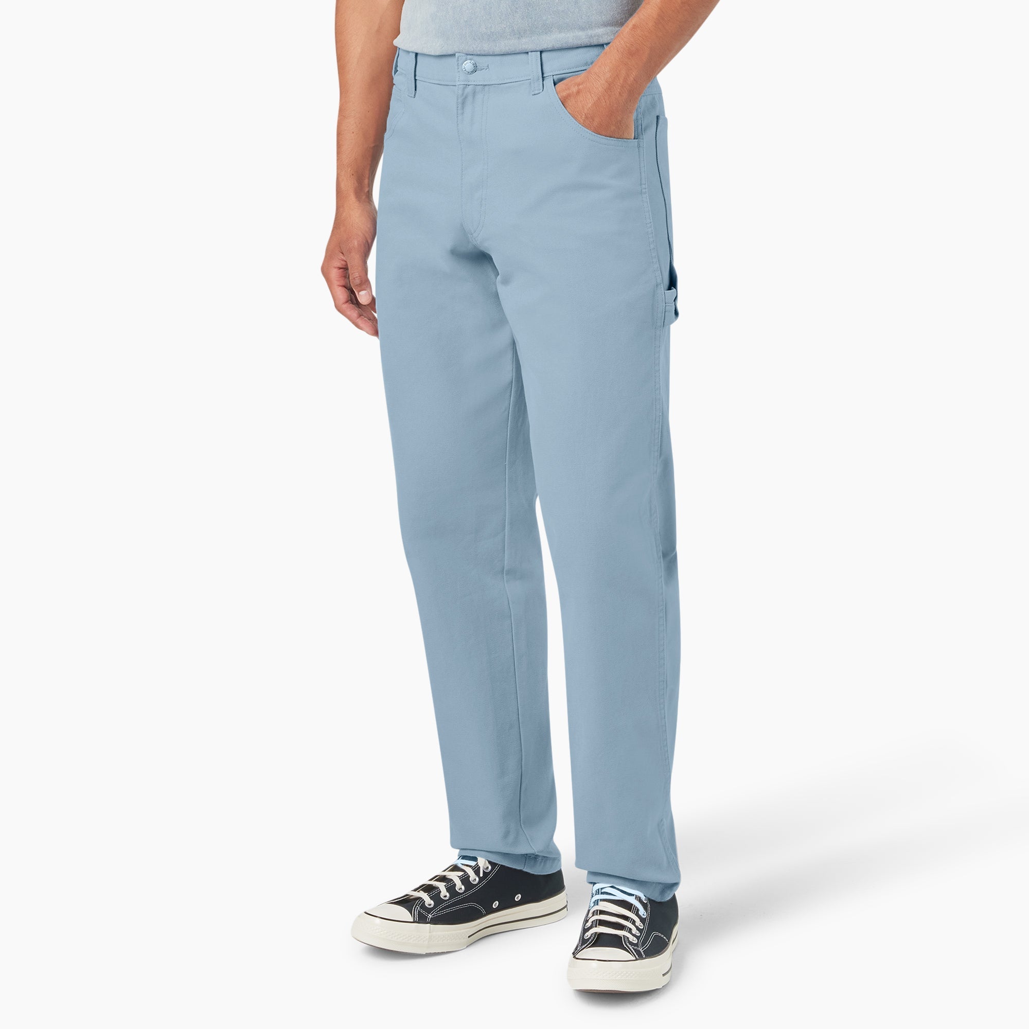 "Relaxed Fit Stonewashed Duck Carpenter Pants"