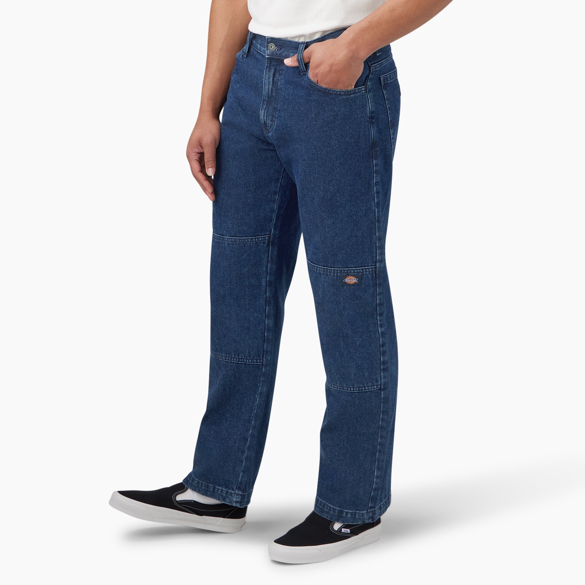 "Loose Fit Double Knee Jeans"