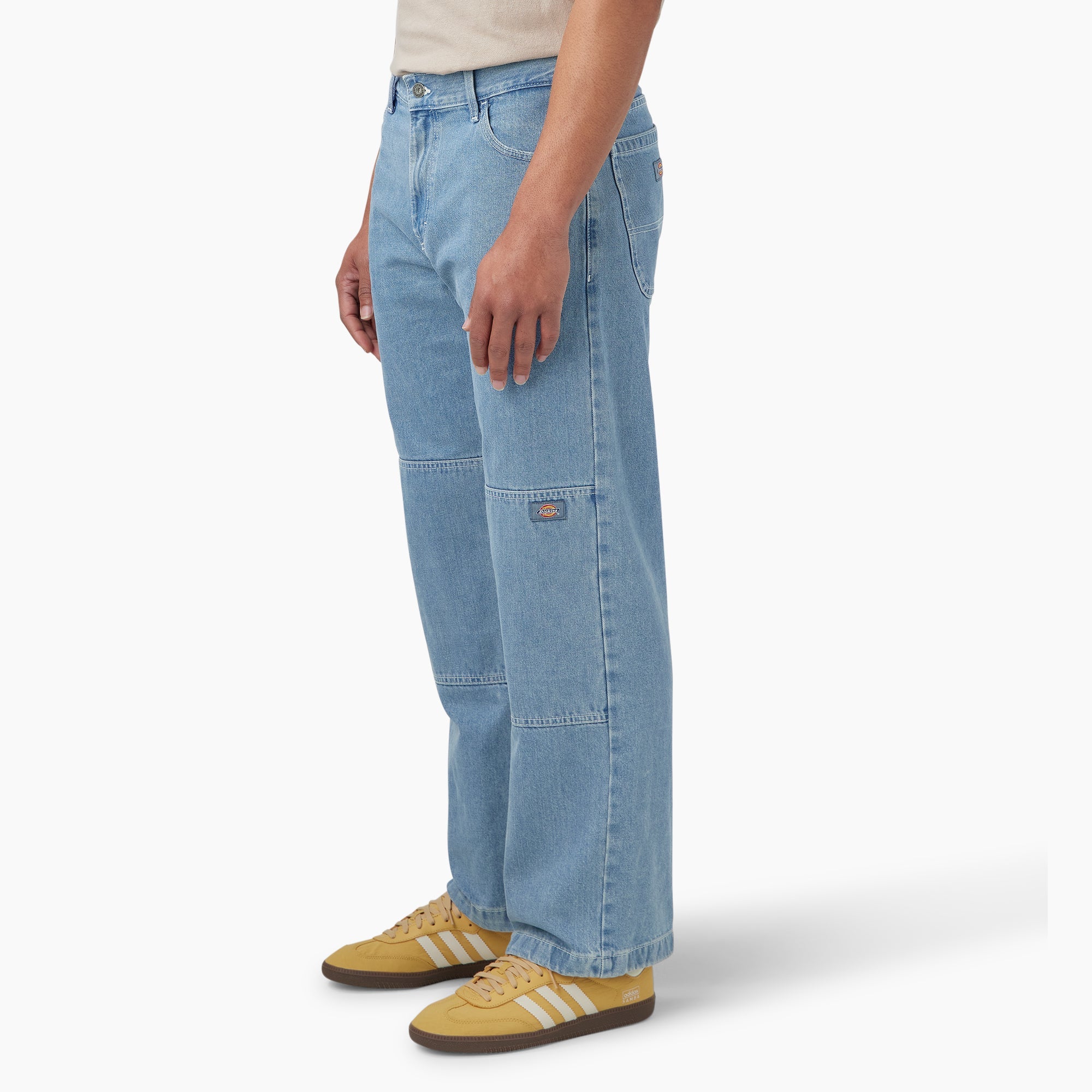 "Loose Fit Double Knee Jeans"