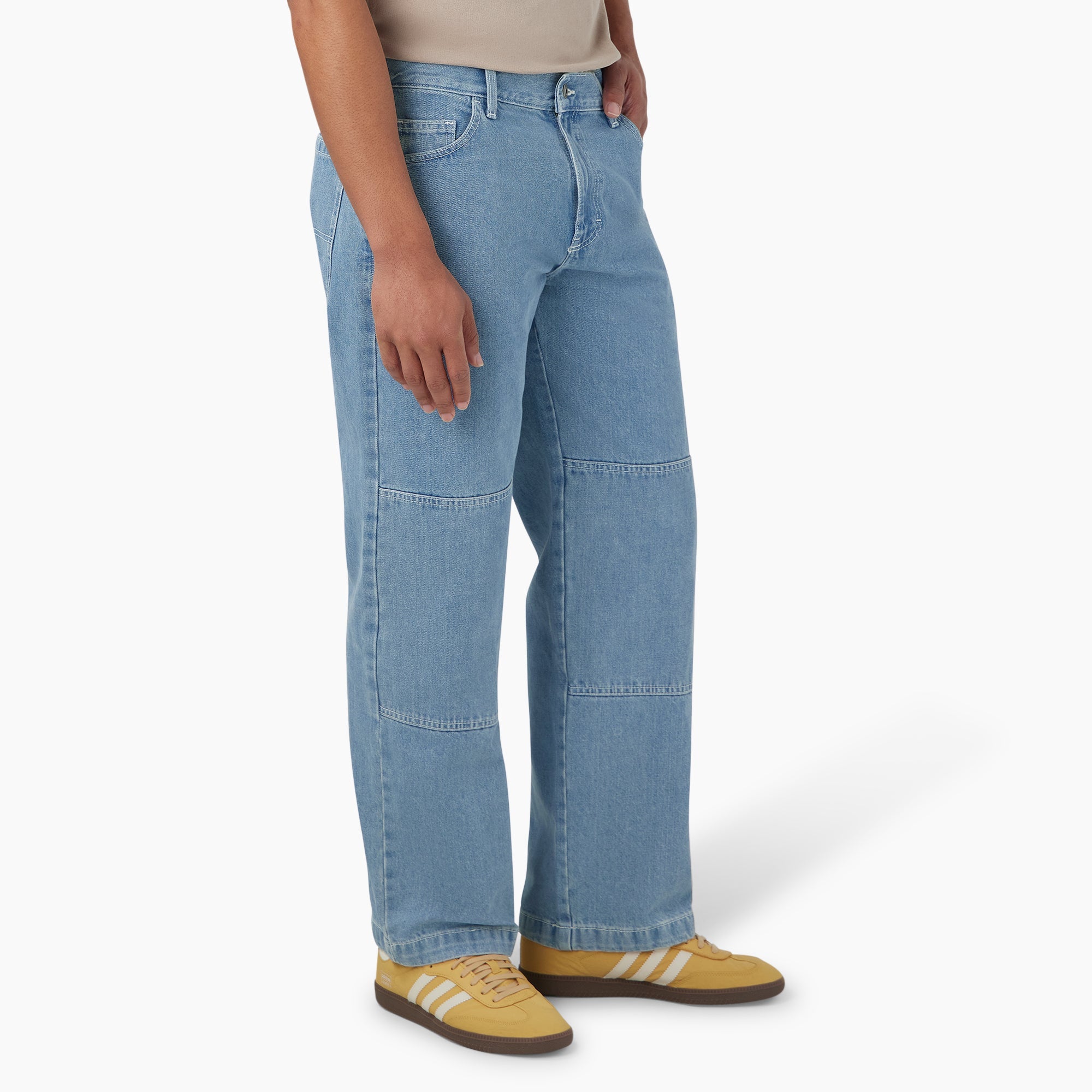"Loose Fit Double Knee Jeans"