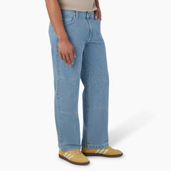 "Loose Fit Double Knee Jeans"