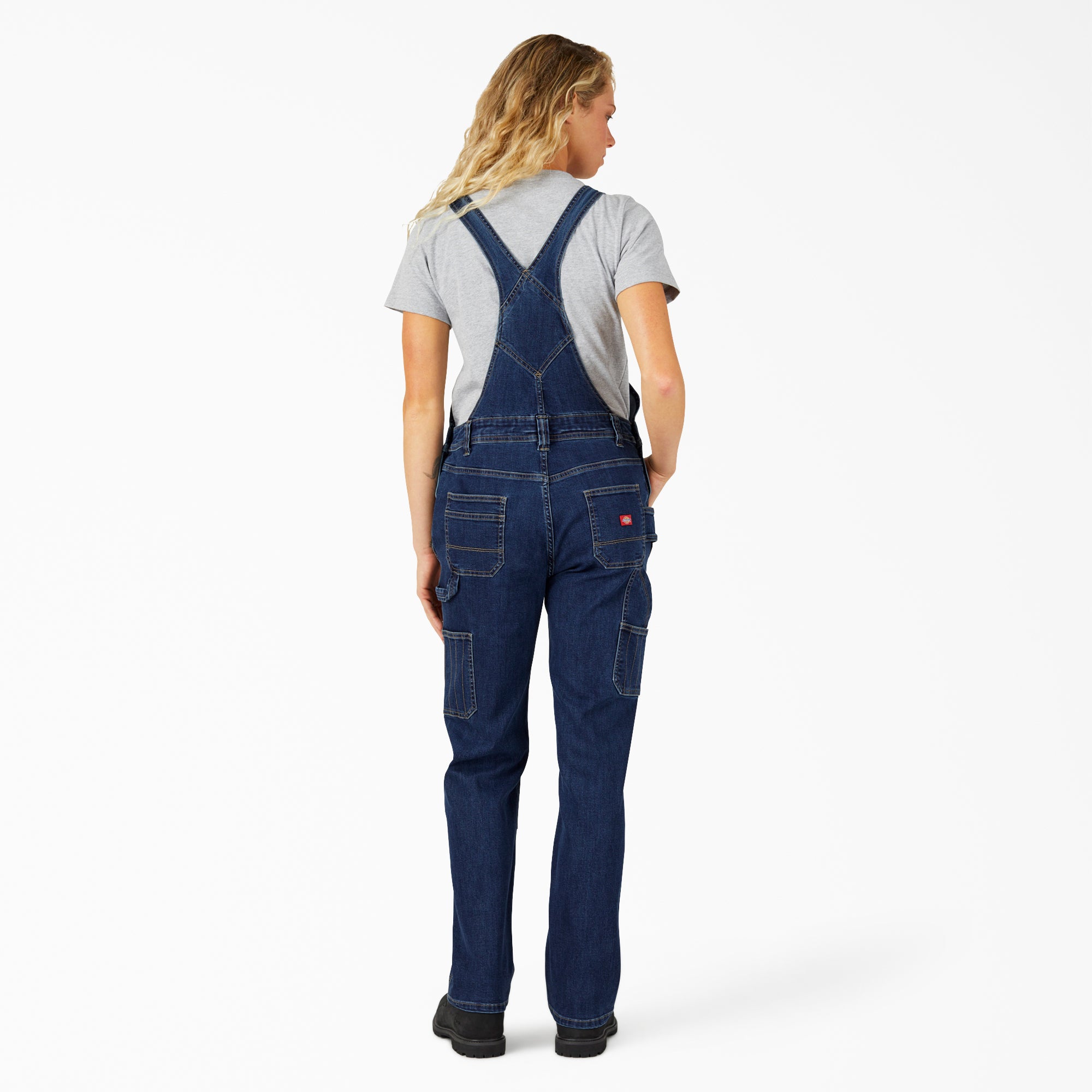 "Women's Straight Fit Denim Double Front Bib Overalls"