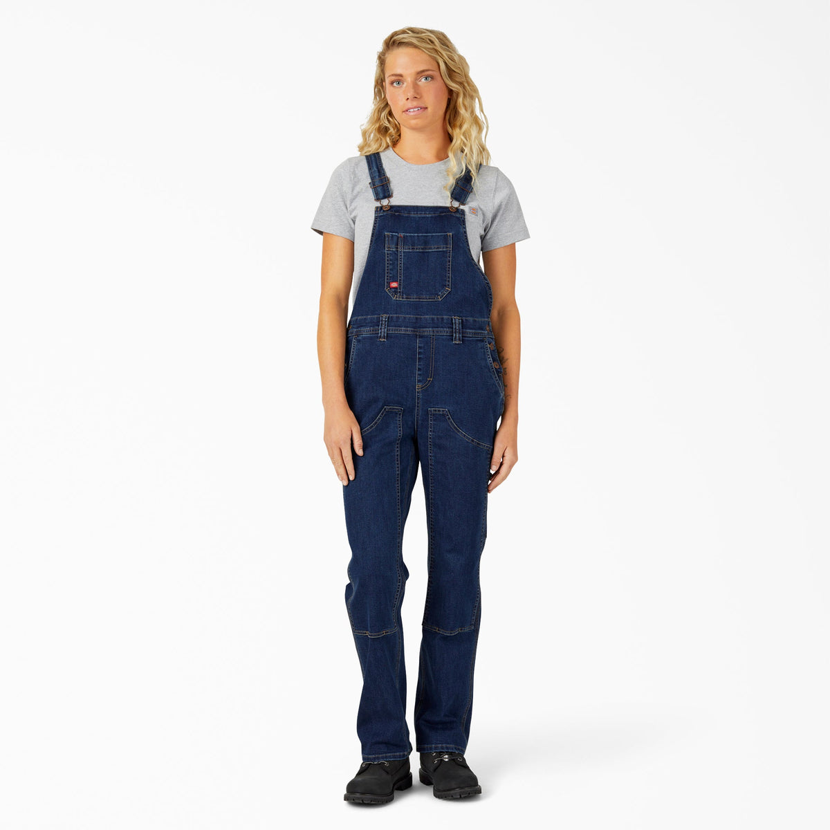 "Women's Straight Fit Denim Double Front Bib Overalls"
